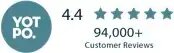 Yotpo 4.4 star rating 94,000+ customer reviews badge